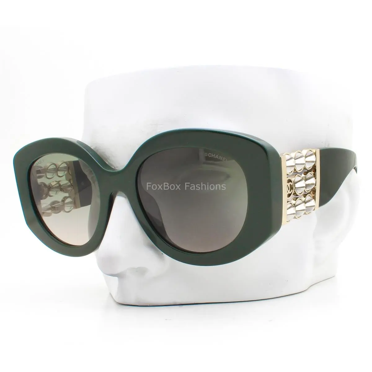 Sunglasses Dark Green Clear Rotating Beads ch5543A 1791/S3 with Case by Chanel