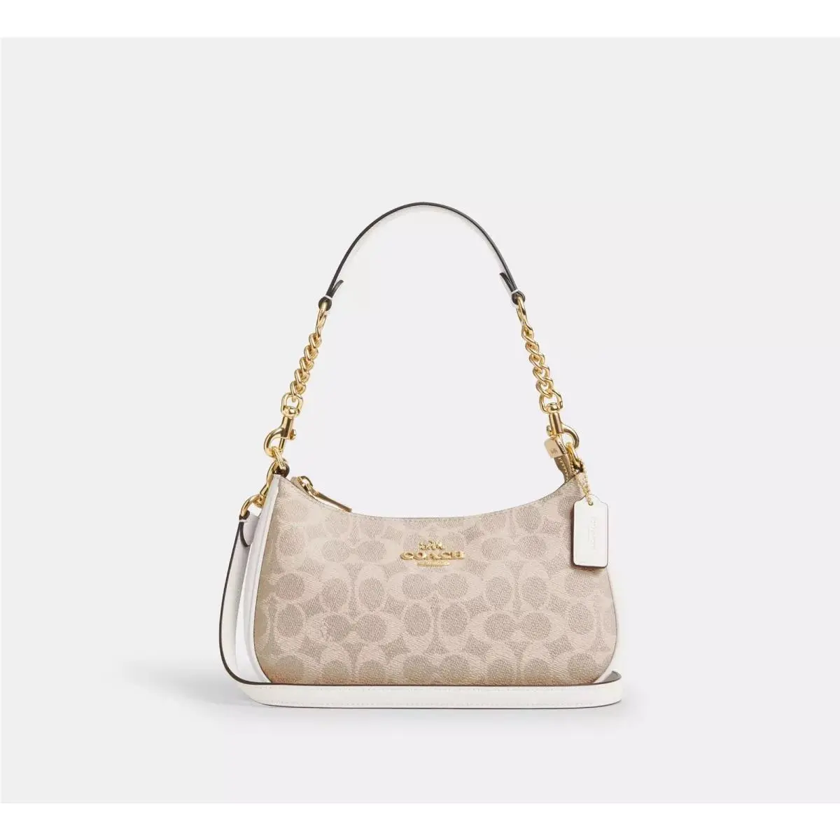 Coach Teri Shoulder Bag In Signature Canvas Gold/sand/chalk Outlet