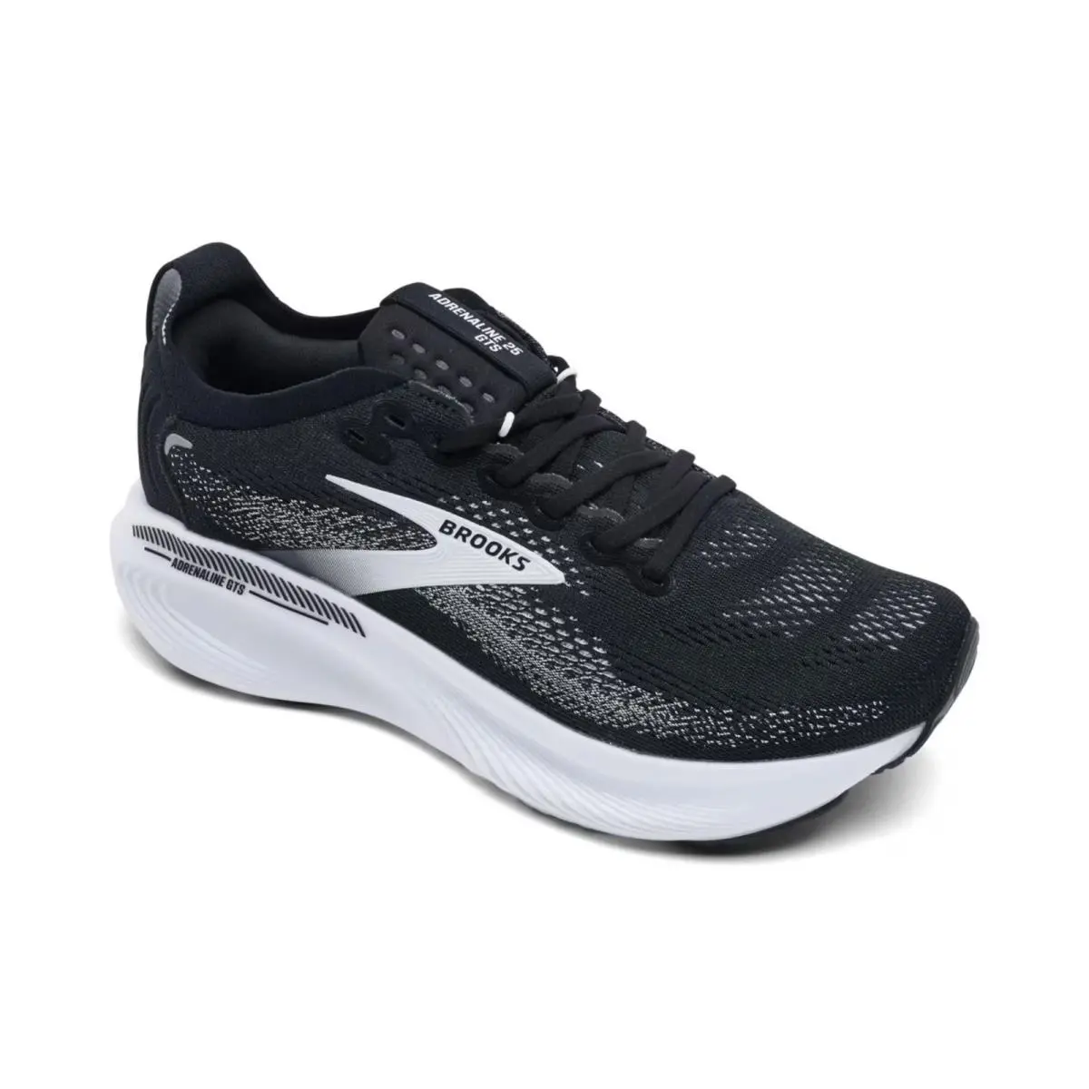 Women`s Brooks Adrenaline Gts 25 Running Sneakers Black Gray White - Black, Gray, White