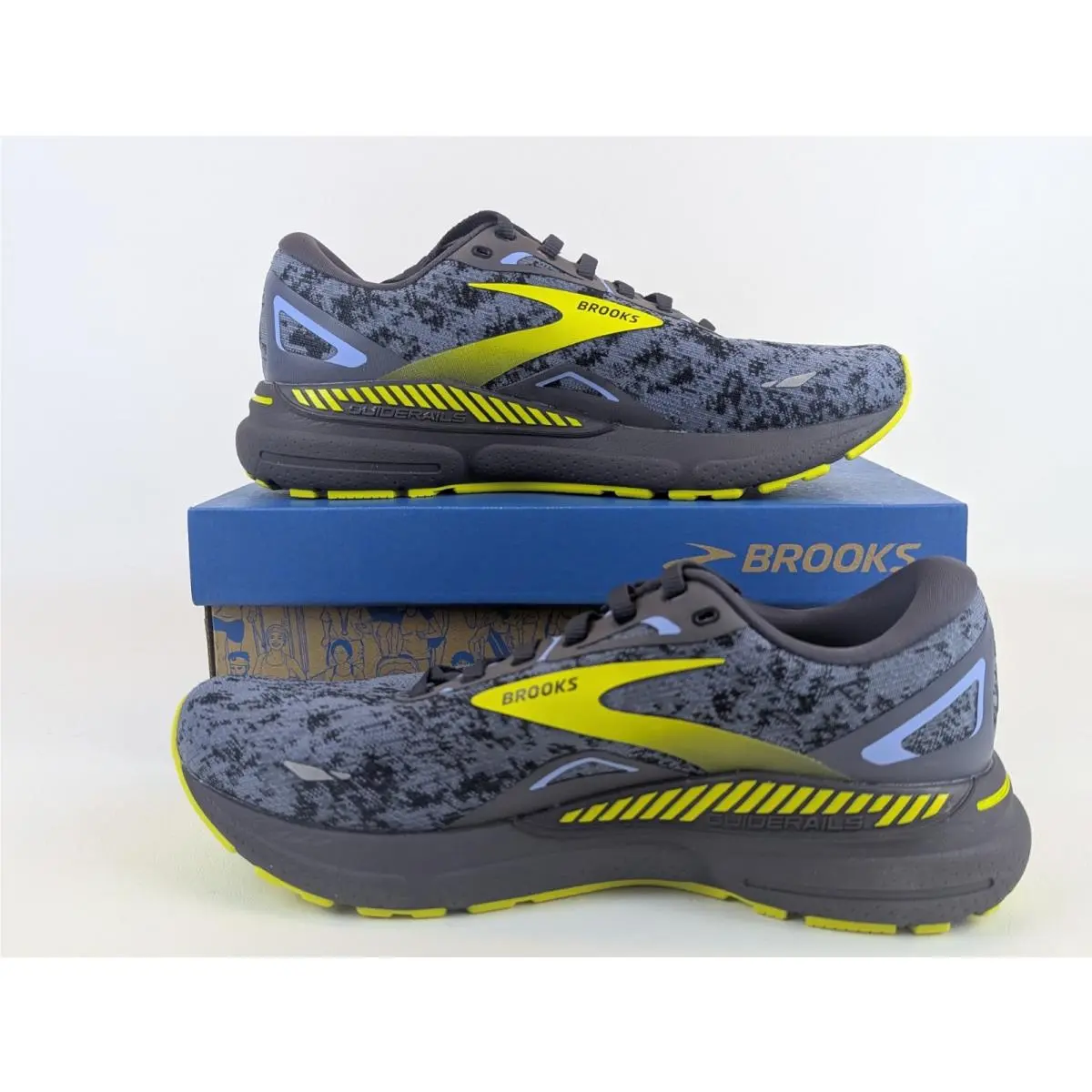 Brooks Adrenaline Gts 23 Running Shoes Black Yellow Gray Men`s Size 9