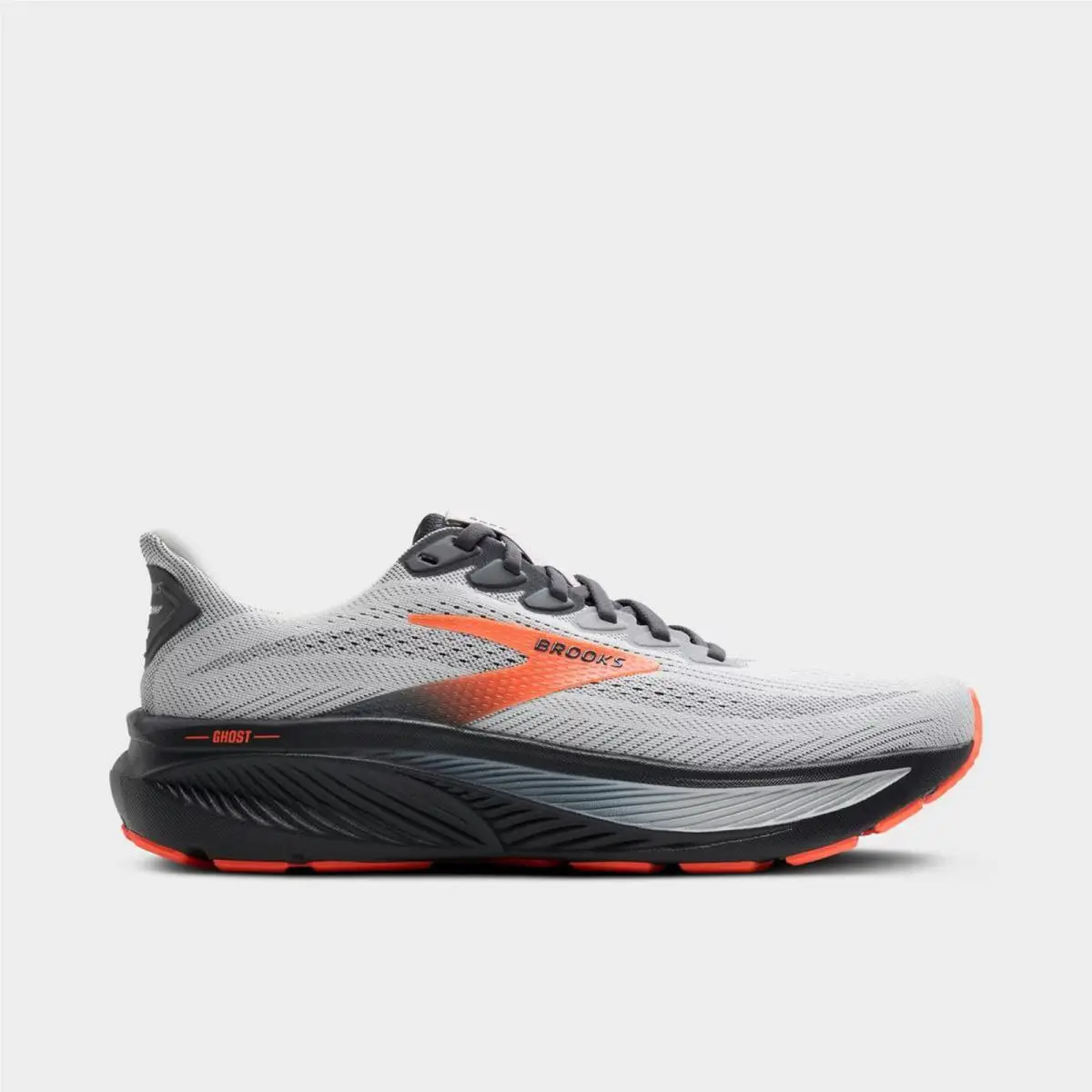 Men`s Brooks Ghost 17 Running Shoes Oyster Mushroom/orange/ebony 110442 048