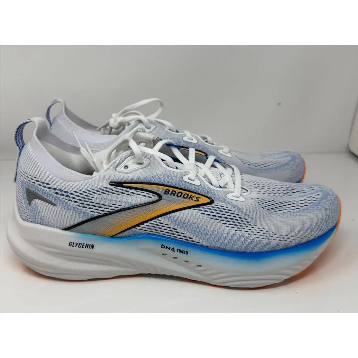 Brooks Glycerin 22 Men`s Size 11 No Box Lid 110445 1D 136 White Cobalt Orange