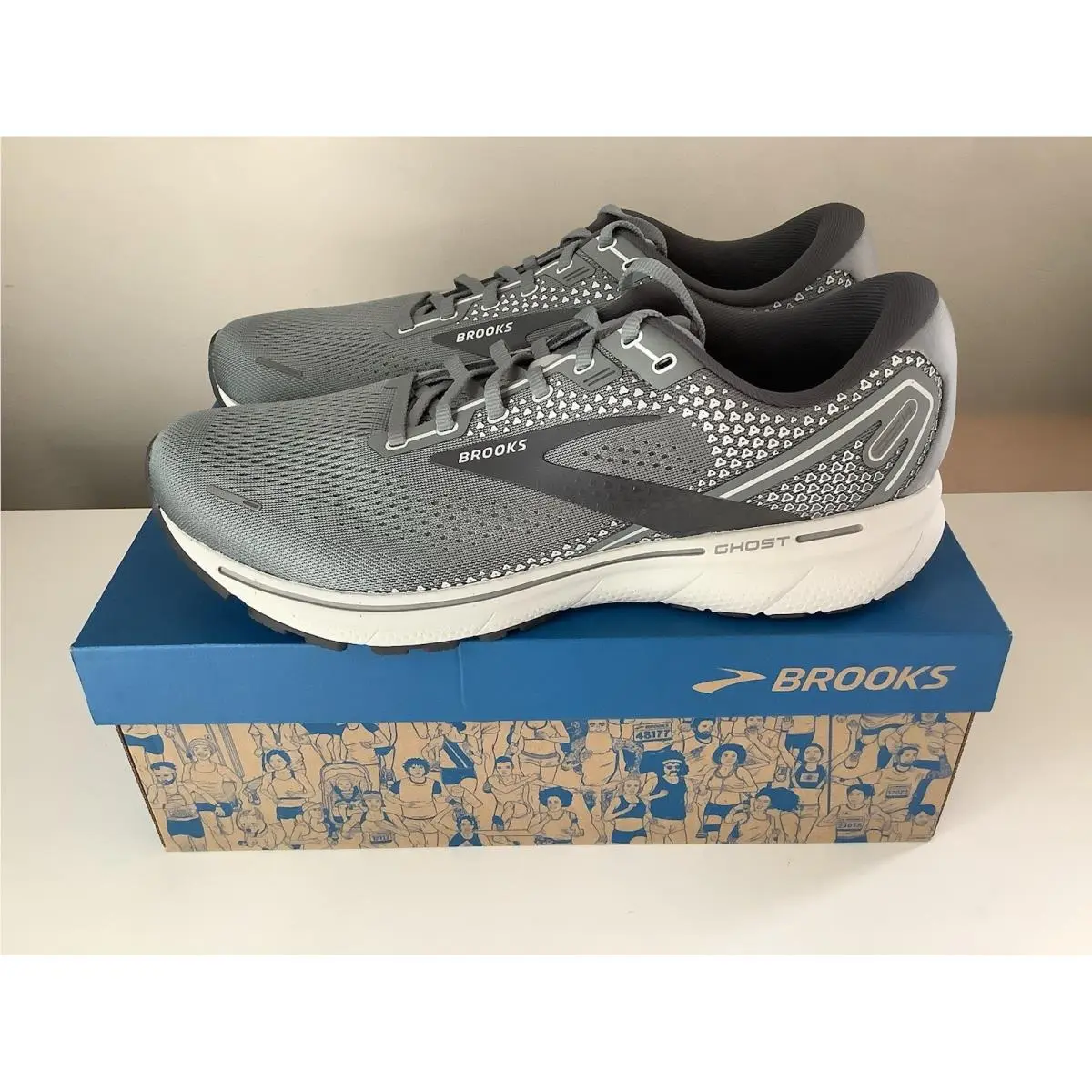 Brooks Ghost 14 Men’s Running Shoes - Gray - Sz 12 Wide 2E