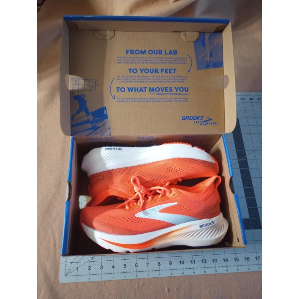Brooks Glycerin Shoe Men`s 10.5 Orange White 110476 1D 844