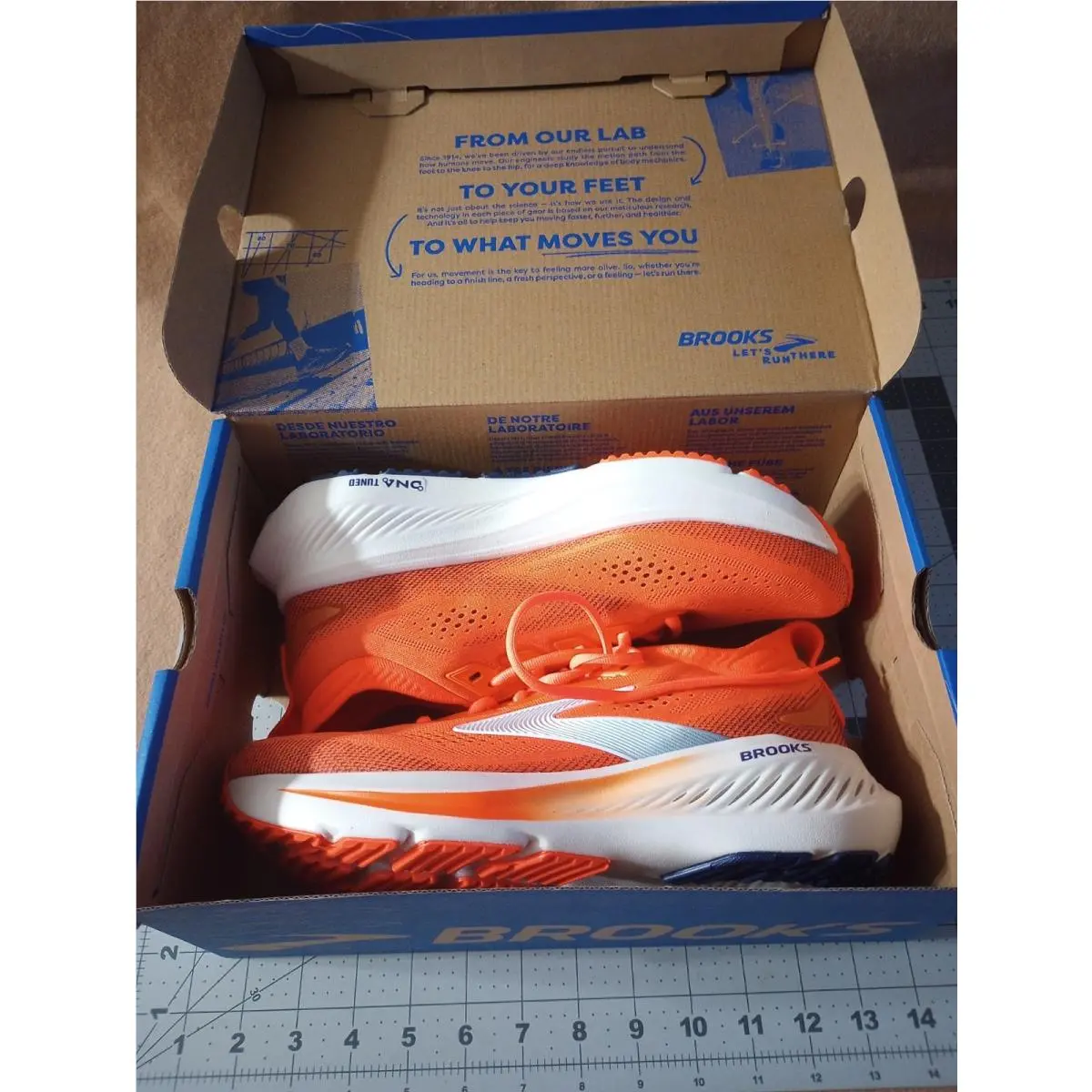 Brooks Glycerin 23 Shoe Men`s 9 Orange White 110476 1D 844