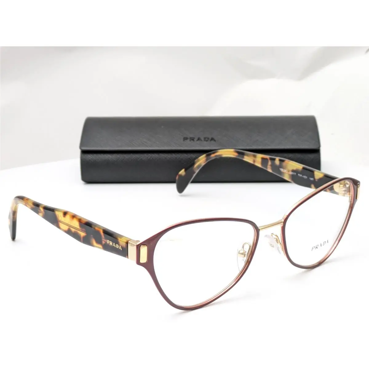 Prada Vpr 58U TY7-1O1 Top Bordeaux/gold Women`s Eyeglasses Frames 53-17-140