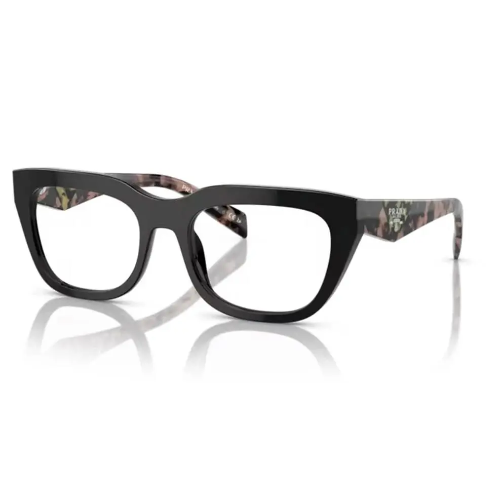 Prada PRA06V 13P1O1 52 Black / Havana Pink Eyeglasses Frames 52-19-140 Optical