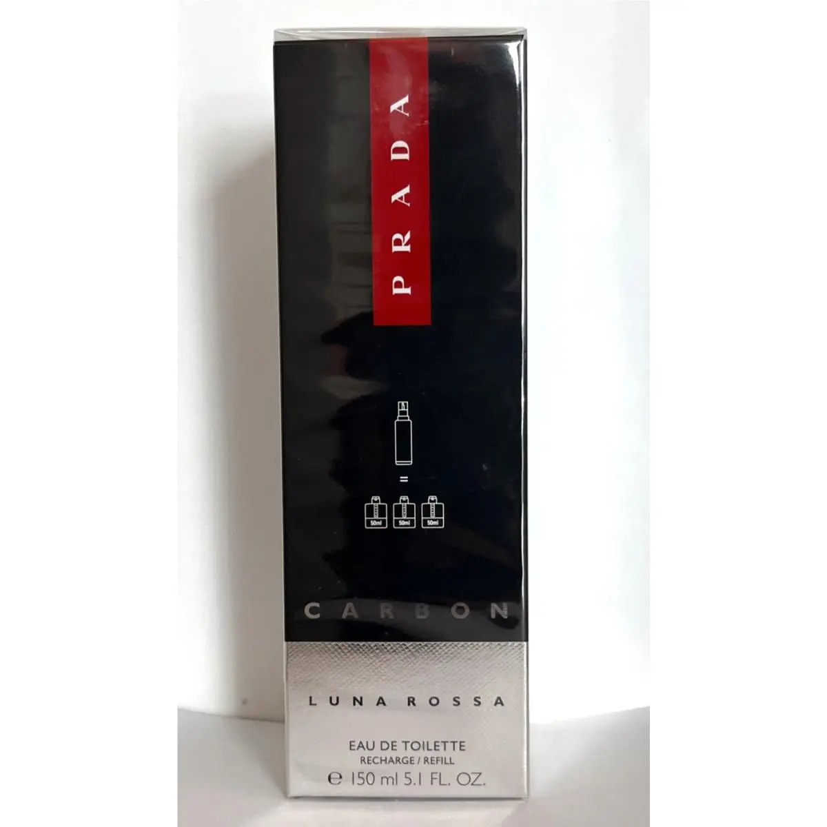 Prada Luna Rossa Carbon Eau de Toilette For Men Refill 5.1 Oz. / 150 ml