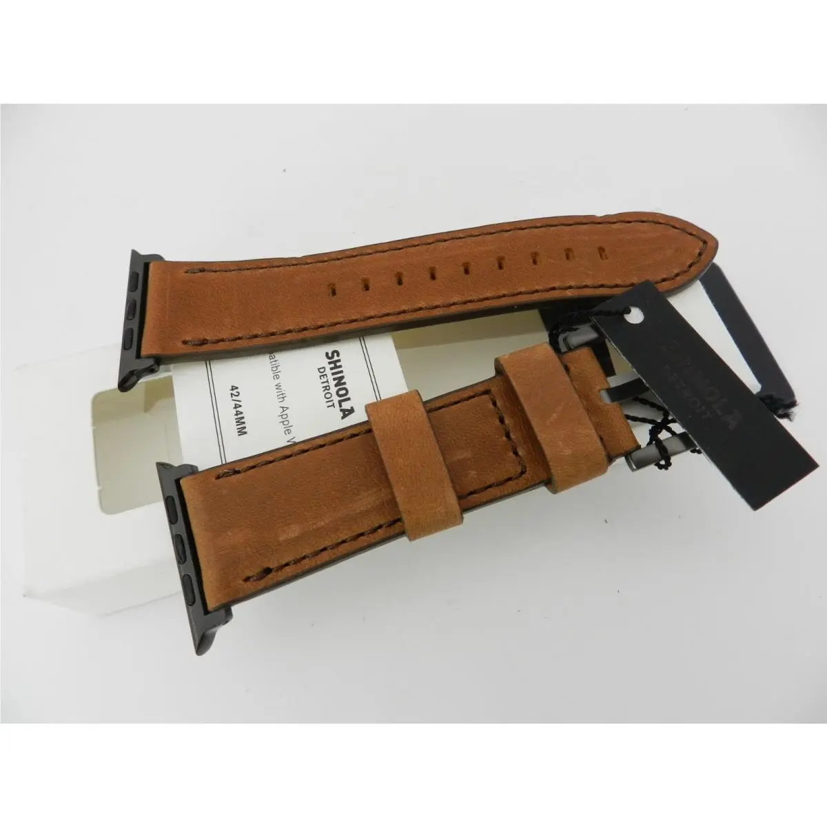 Men`s 24mm Grizzly Leather Strap For Apple Watch by Shinola