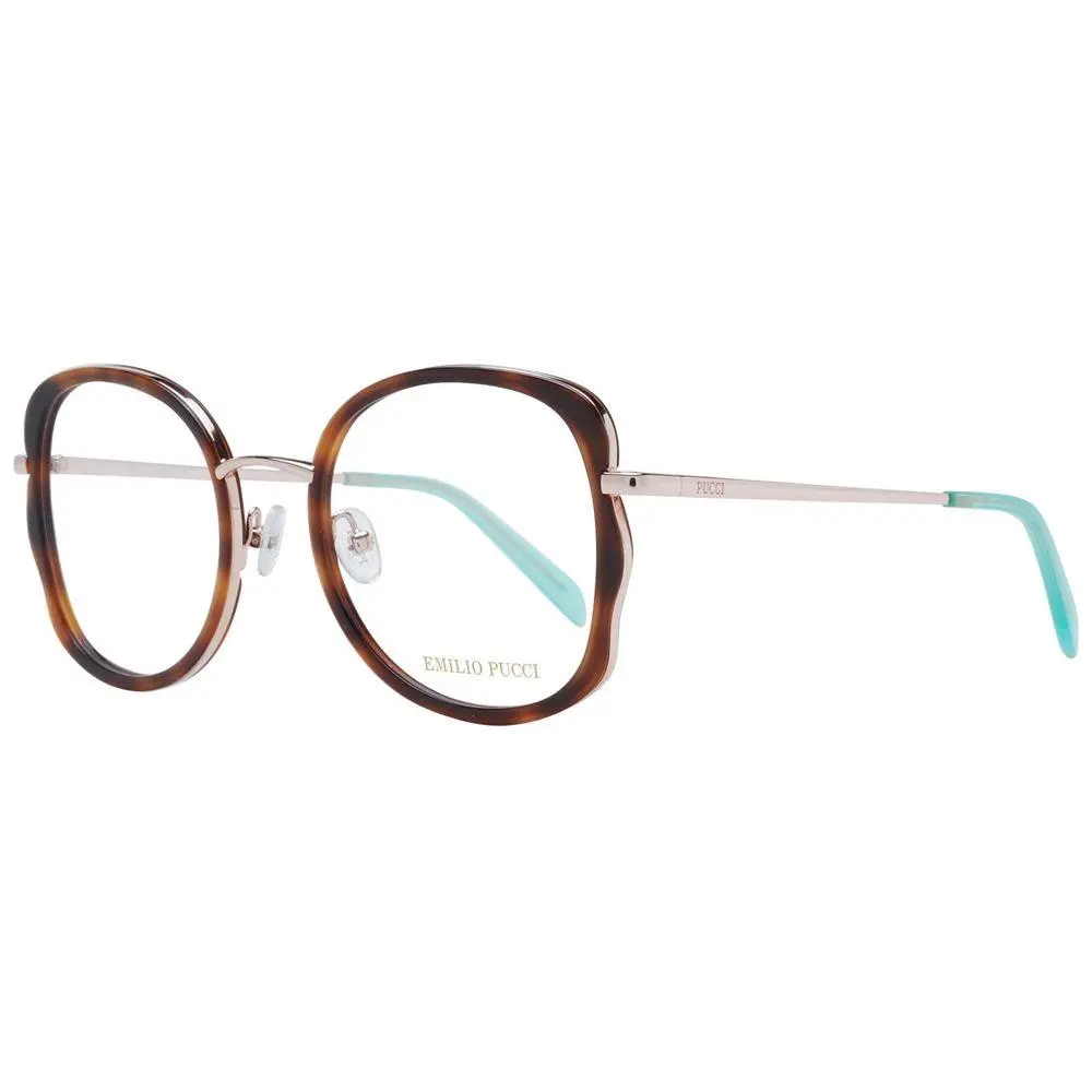 Brown Metal Plastic Glasses Frames - PU-1049616 by Emilio Pucci