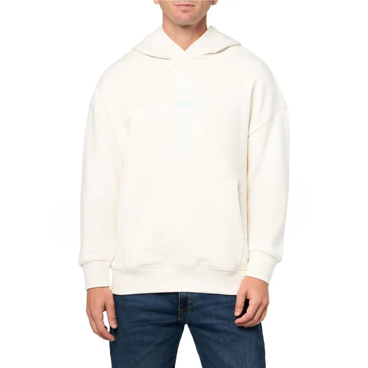 Hugo Boss Back Printed Logo Hooded Sweatshirt Natural Cream M