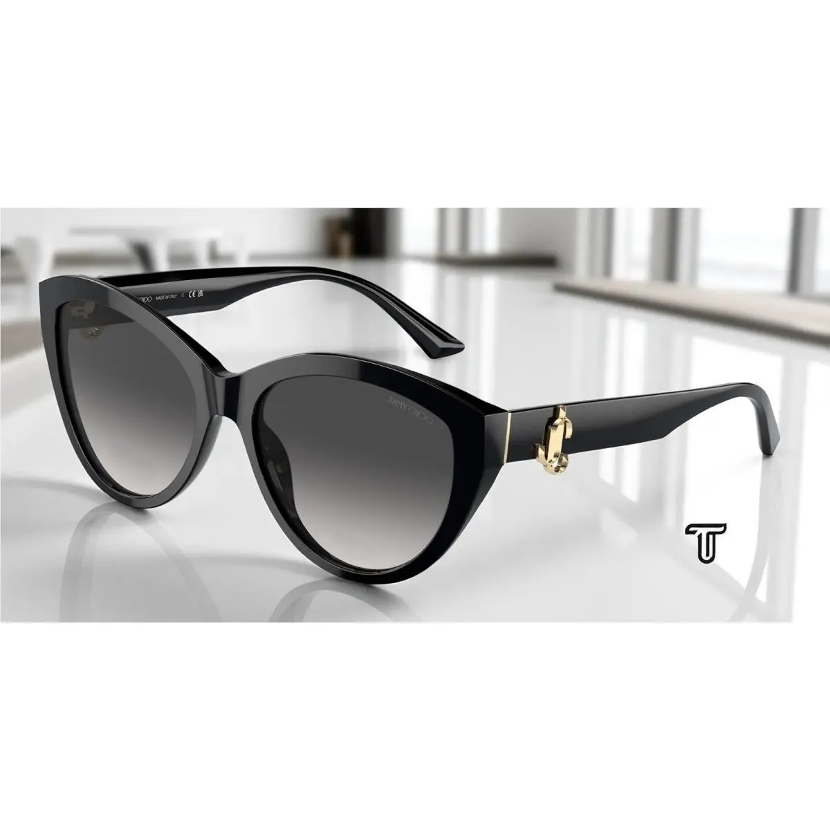 Jimmy Choo JC5007 50008G Black Gradient Grey 55 mm Women`s Sunglasses