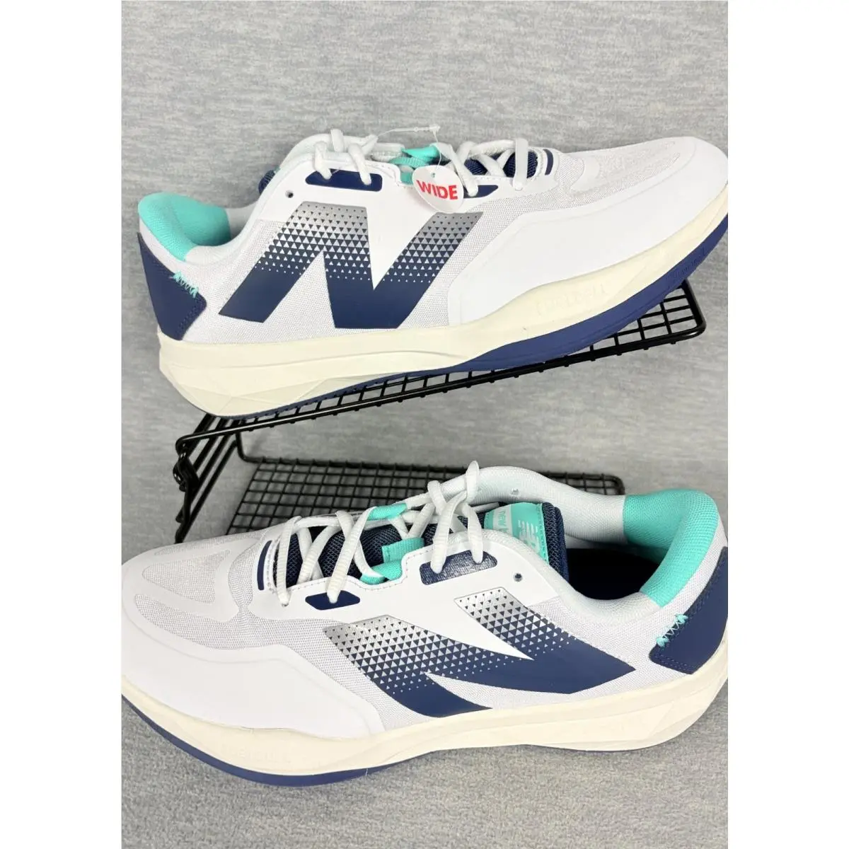 New Balance Fuelcell 796v4 Hard Court Mens 9 4E White Blue Tennis Shoes
