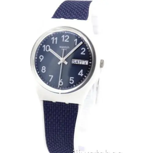 Swiss  Navy Light Silicone/fabric Day-date Watch 34mm GW715 by Swatch