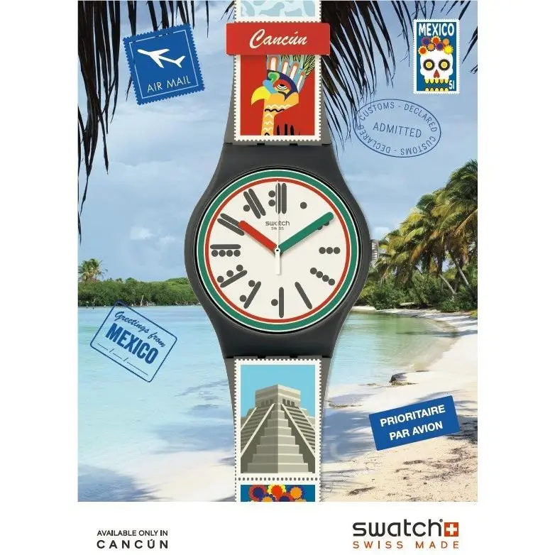 Swatch K`iin Playa Greetings From Cancun 41mm Destination Watch