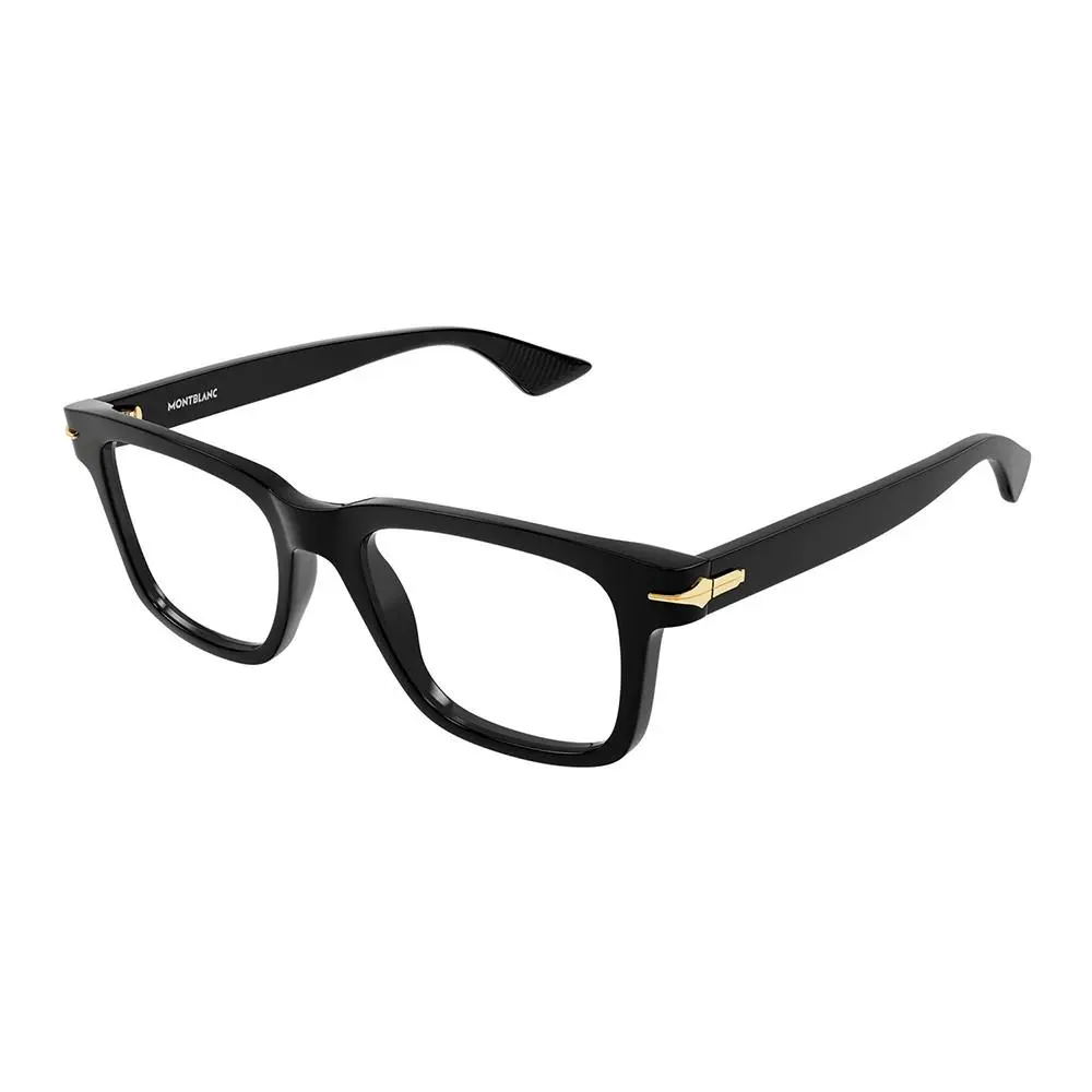 Montblanc MB 0266O 001 Black Plastic Rectangle Eyeglasses 52mm