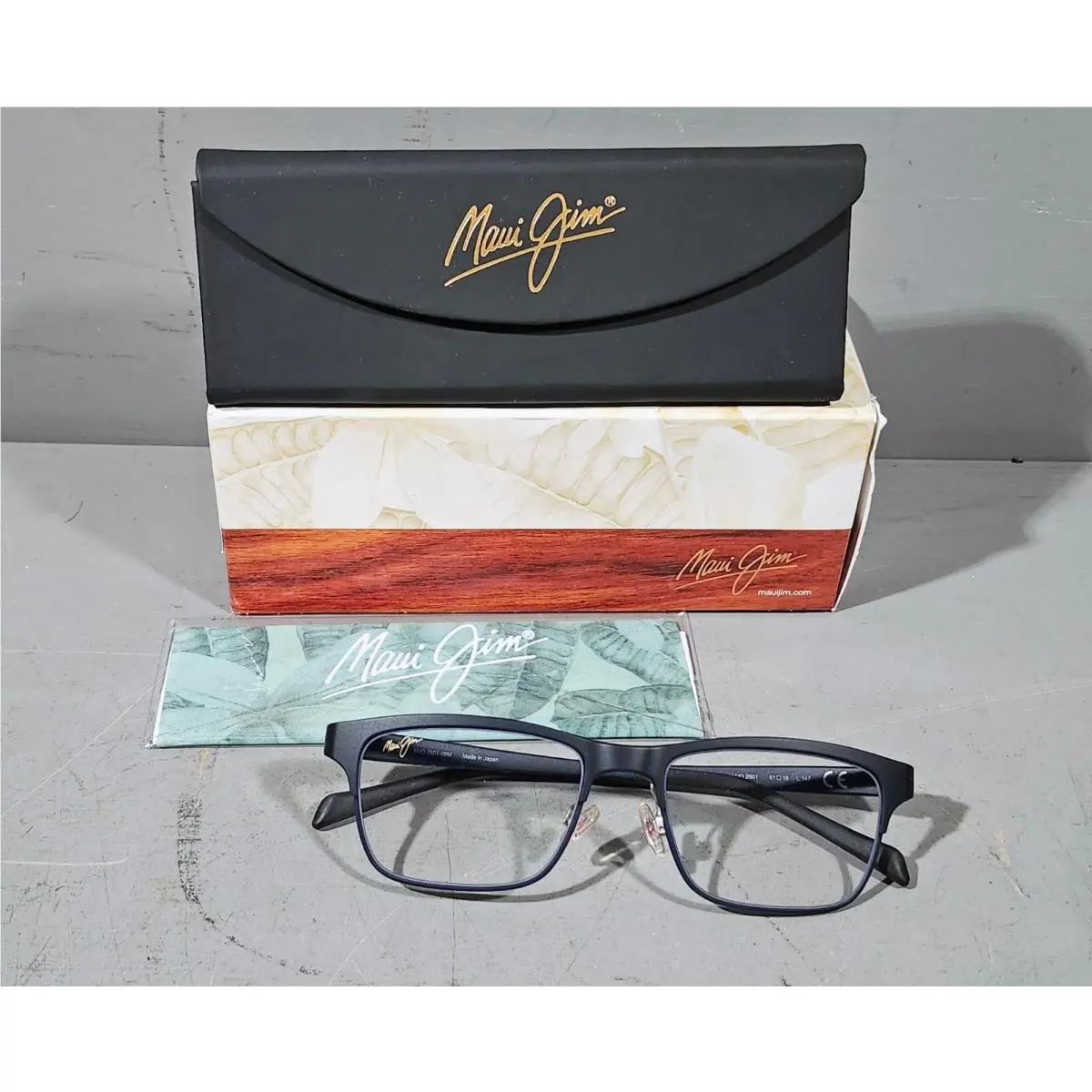 Maui Jim Eyeglasses Matte Blue Frames Mjo 2601-08M Size 51-18-147 w/ Case Japan
