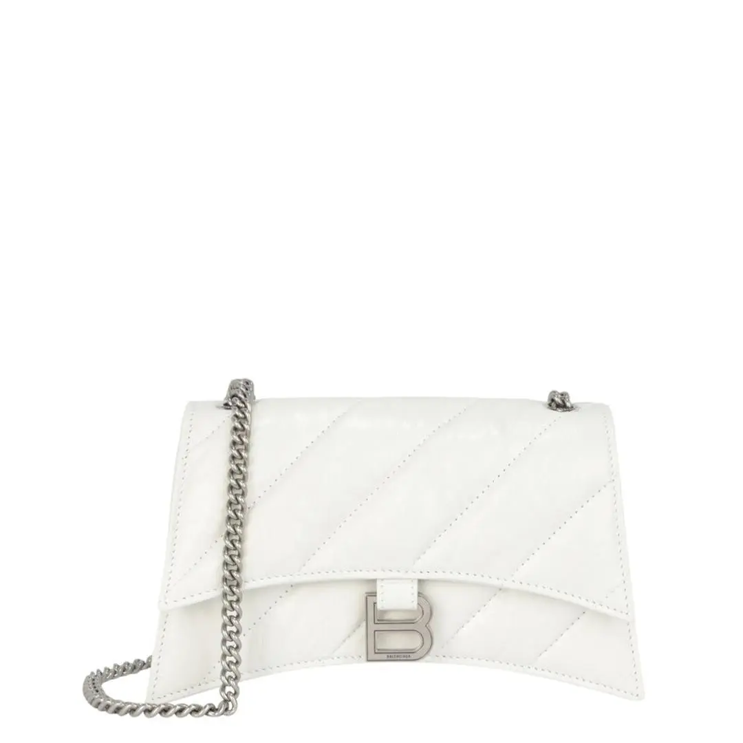Balenciaga Crush Xs Quilted Chain Leather Shoulder Bag Women`s