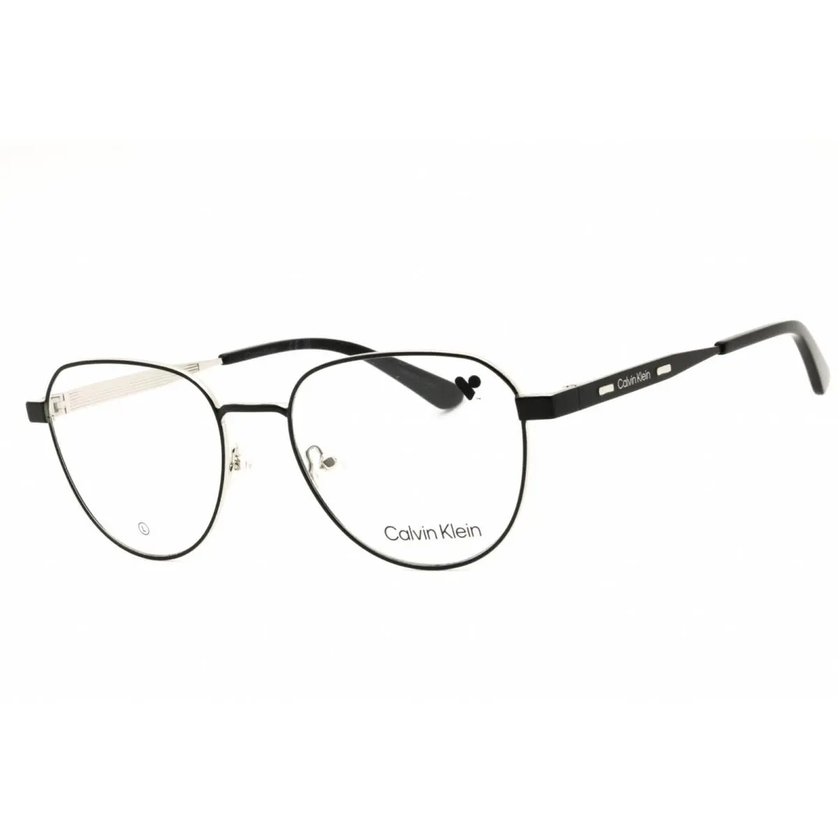 Calvin Klein Unisex Eyeglasses Matte Black Metal Round Shape Frame CK25107 002