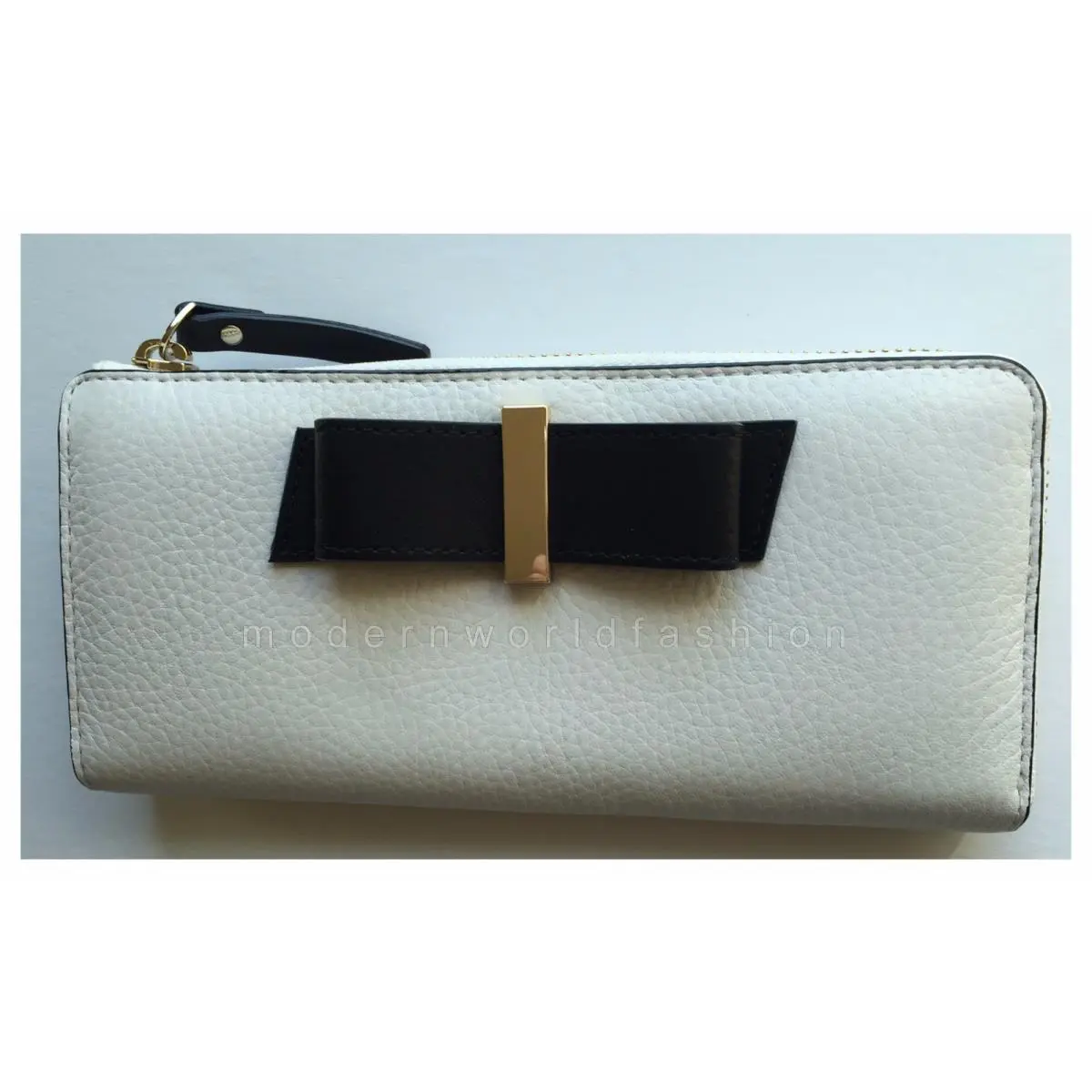 Nisha Parchment Drive Wallet WLRU2542 in Cream/black Mousfro/black Cream/Black by Kate Spade