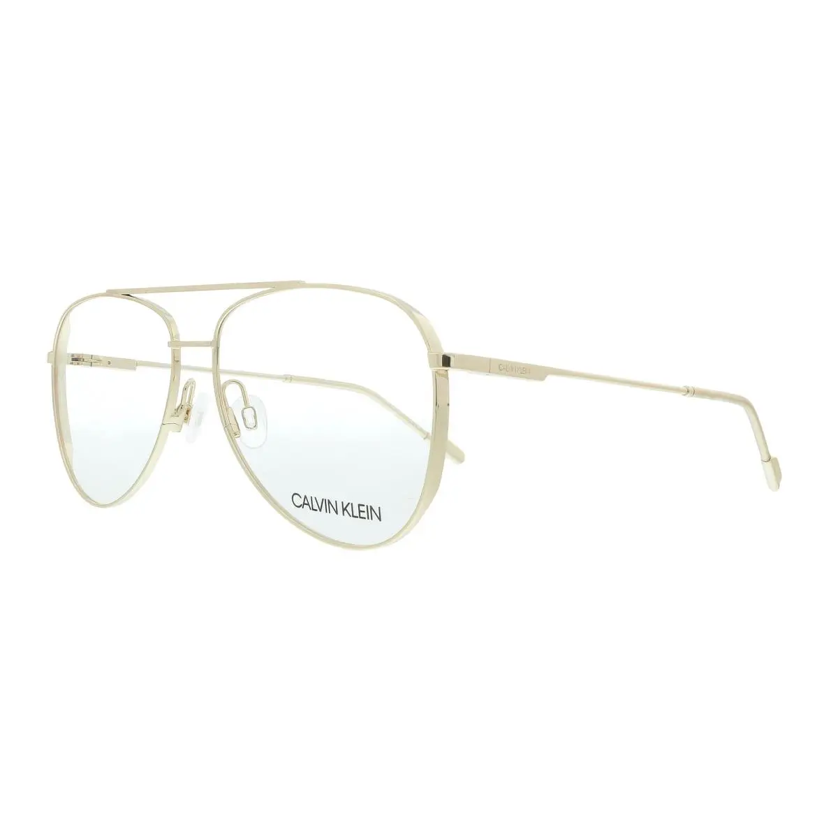 CK21100 717 Shiny Gold Aviator Eyeglasses by Calvin Klein