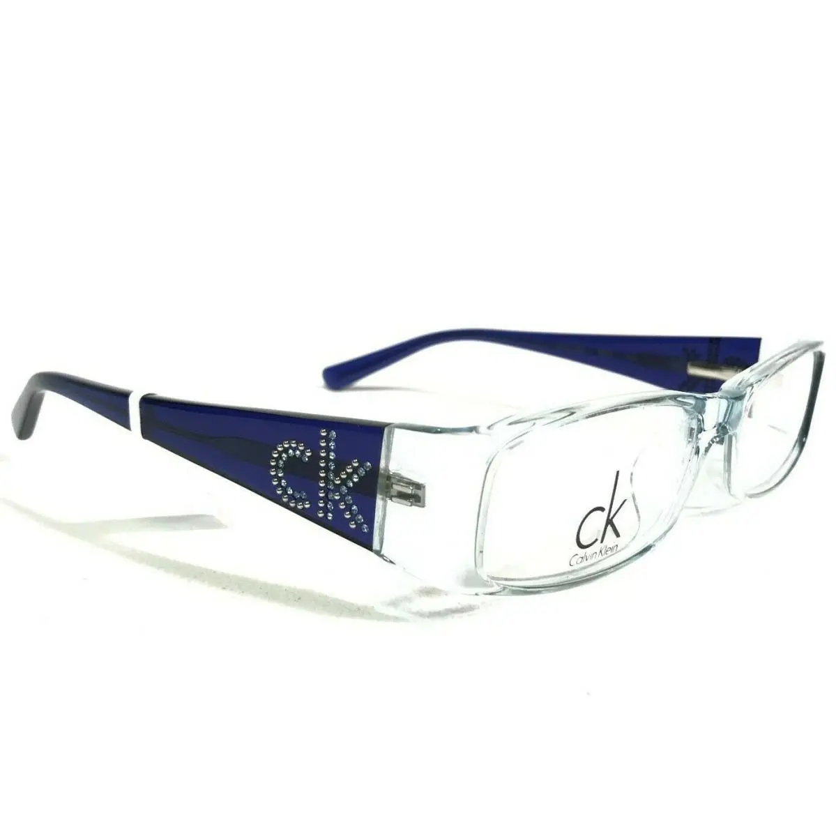 Calvin Klein Eyeglasses Frames 5614 413 Clear Blue Crystal Rectangular 50-16-135