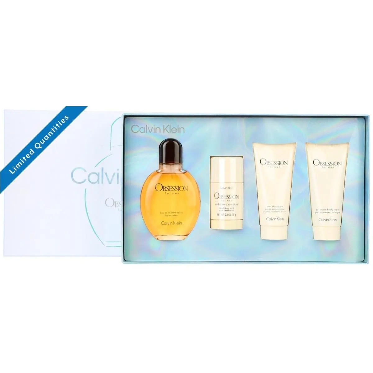CK Obsession 4pc Set 4.2oz Edt + Deo Stick + 3.3oz After Shave + 3.3oz Body Wash by Calvin Klein