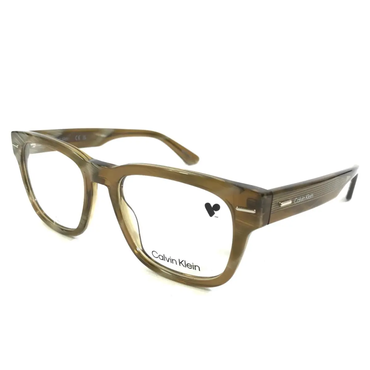 Eyeglasses Frames CK24521 231 Striped Brown Shiny 52-19-145 by Calvin Klein