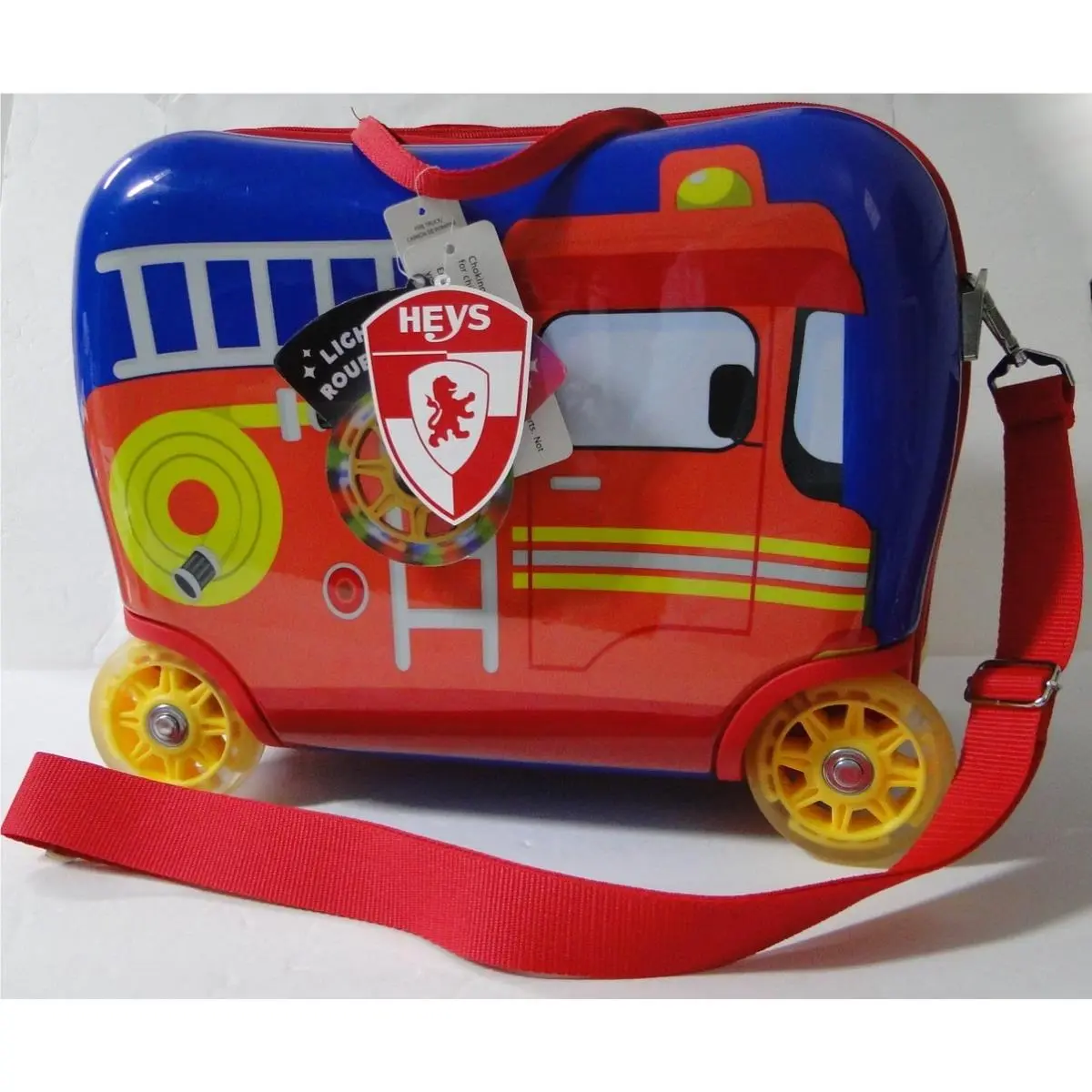 Heys Fire Truck Light-up Wheels Hardside Kids` Ride-on Luggage 16 Ages 3+