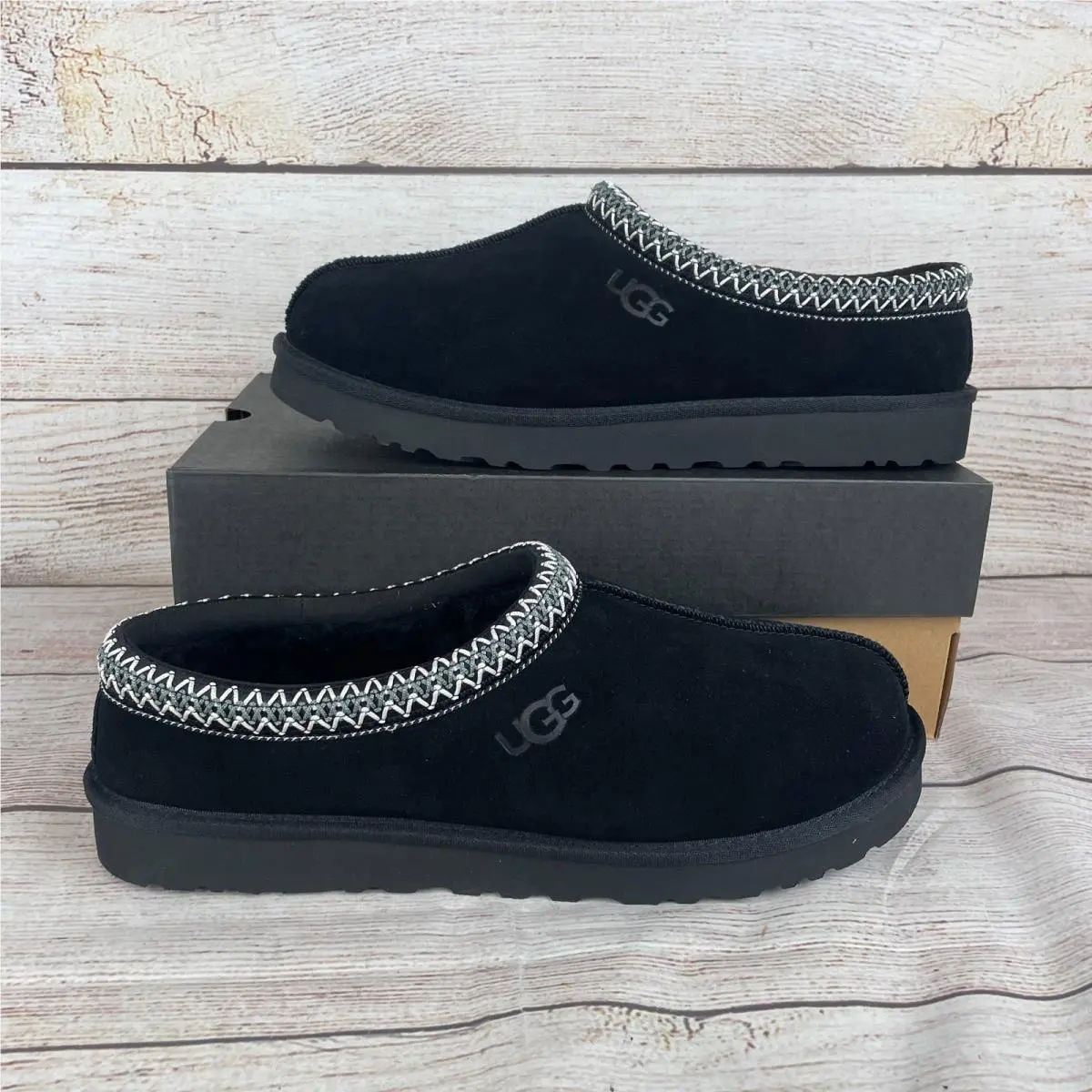 Ugg Tasman Mens Sz 12 Slip On Shoes Black Suede