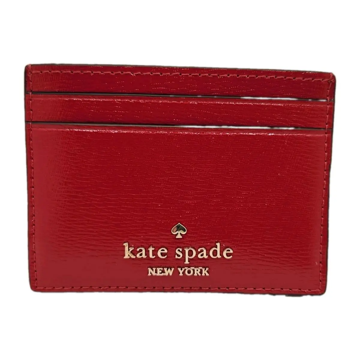 New  Madison Red Jam Card Holder Saffiano Leather Slim Wallet by Kate Spade