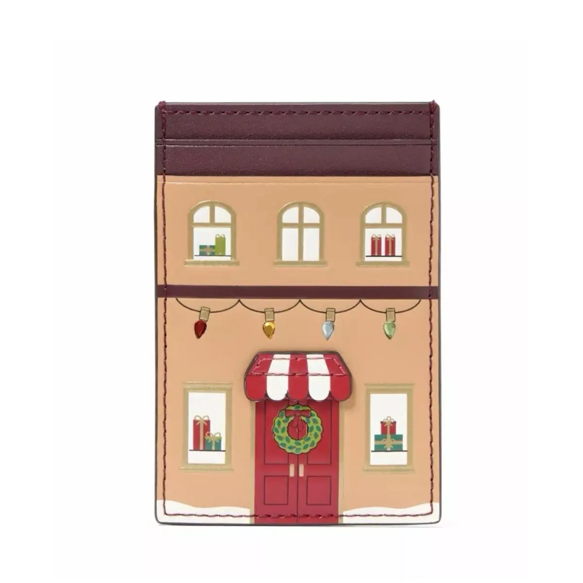 New  Oh What Fun Gingerbread House Small Slim Cardholder Multi by Kate Spade