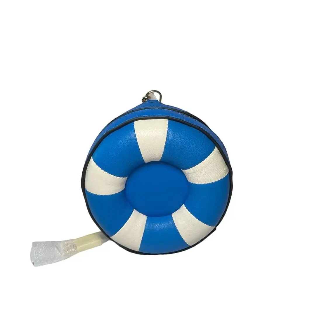 Kate Spade Pool Float Coin Purse Blue White Leather Splash