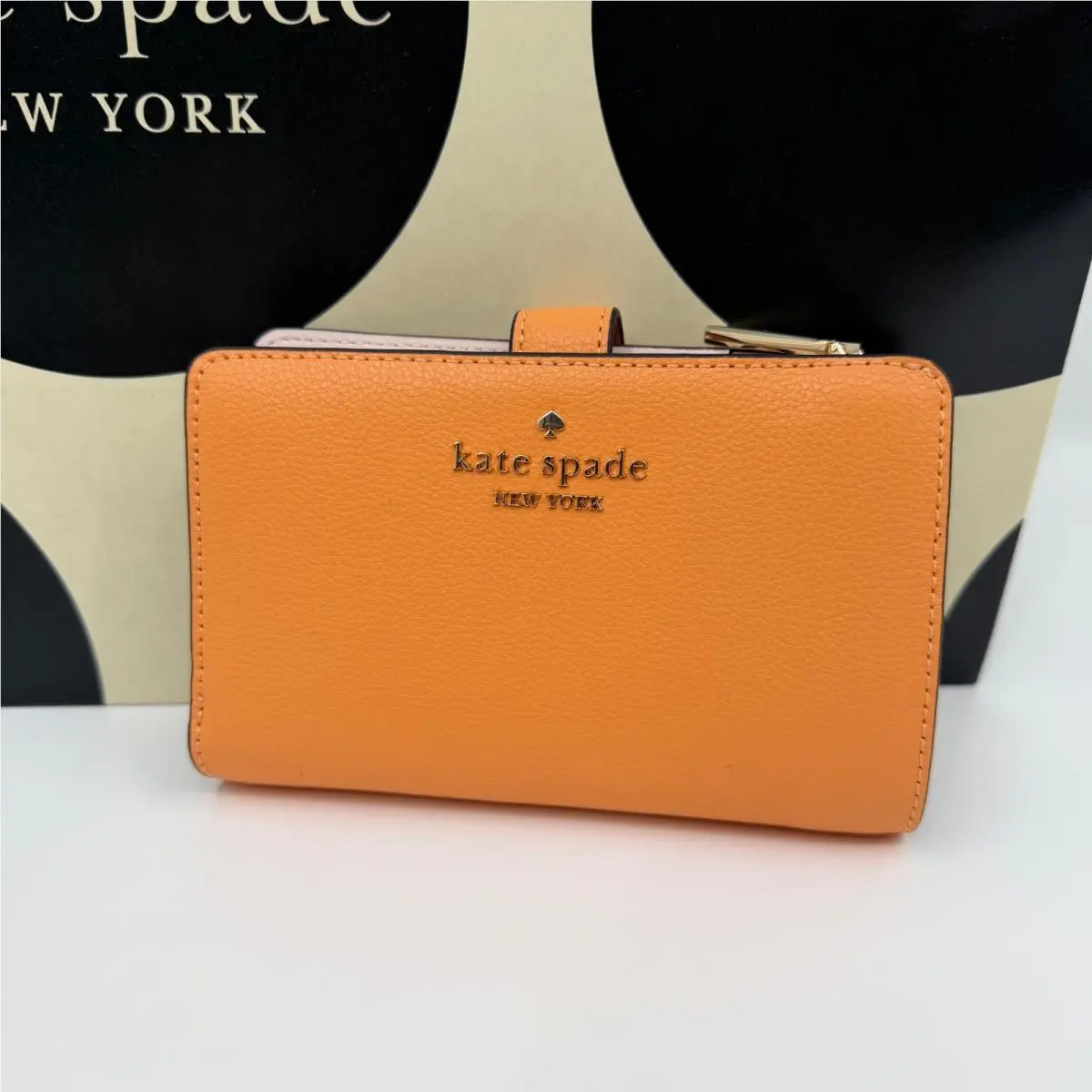 Kate Spade New York Med Bifold Wallet New Coin Desert Sun Delicate Pebble