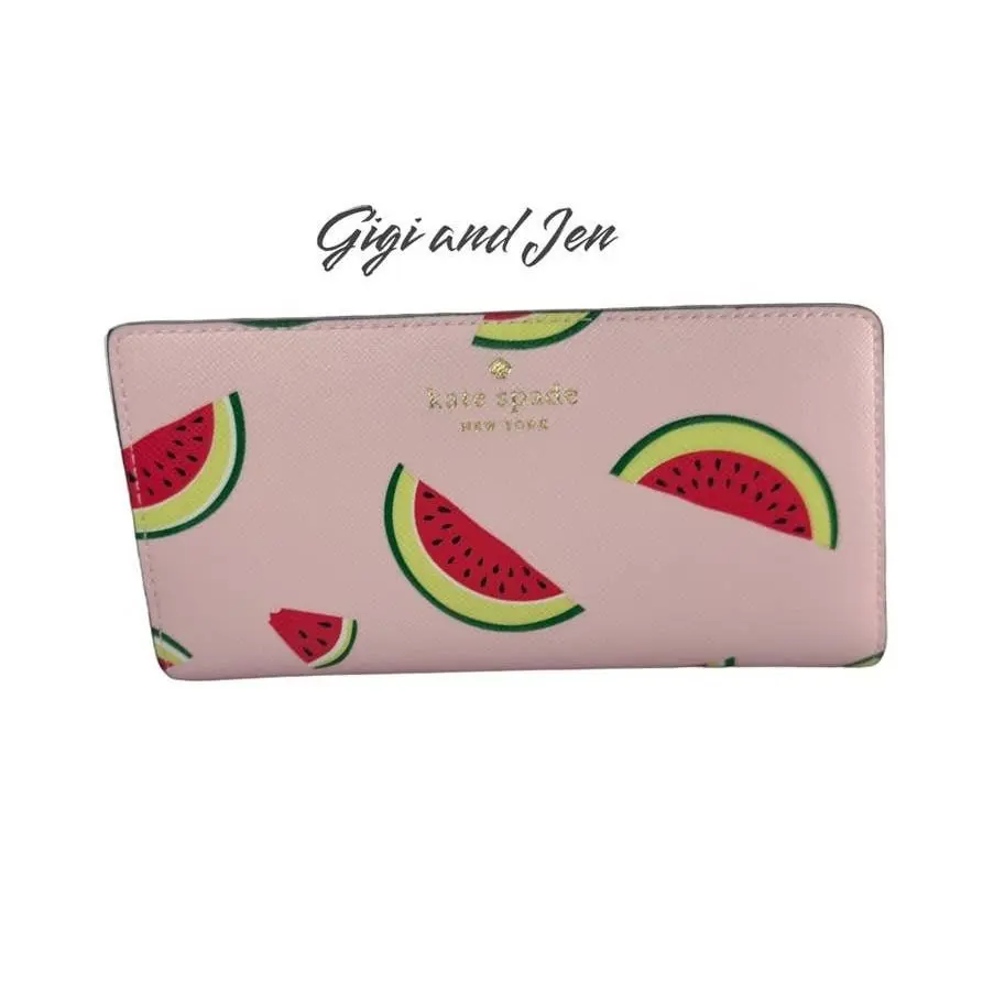 Marlee Watermelon Party Large Slim Bifold Wallet by Kate Spade