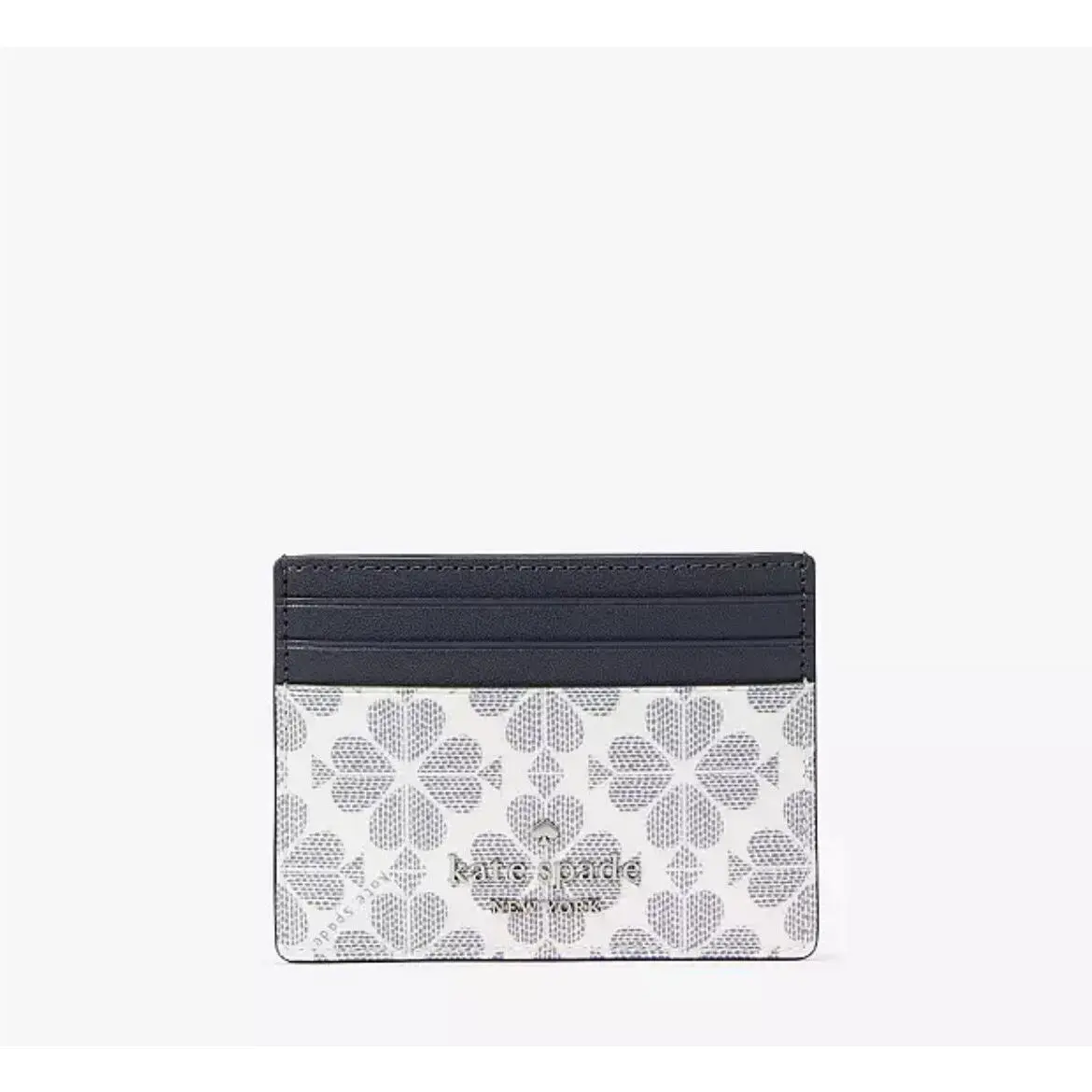 Kate Spade New York Signature Spade Flower Small Slim Card Holder In Navy Multi