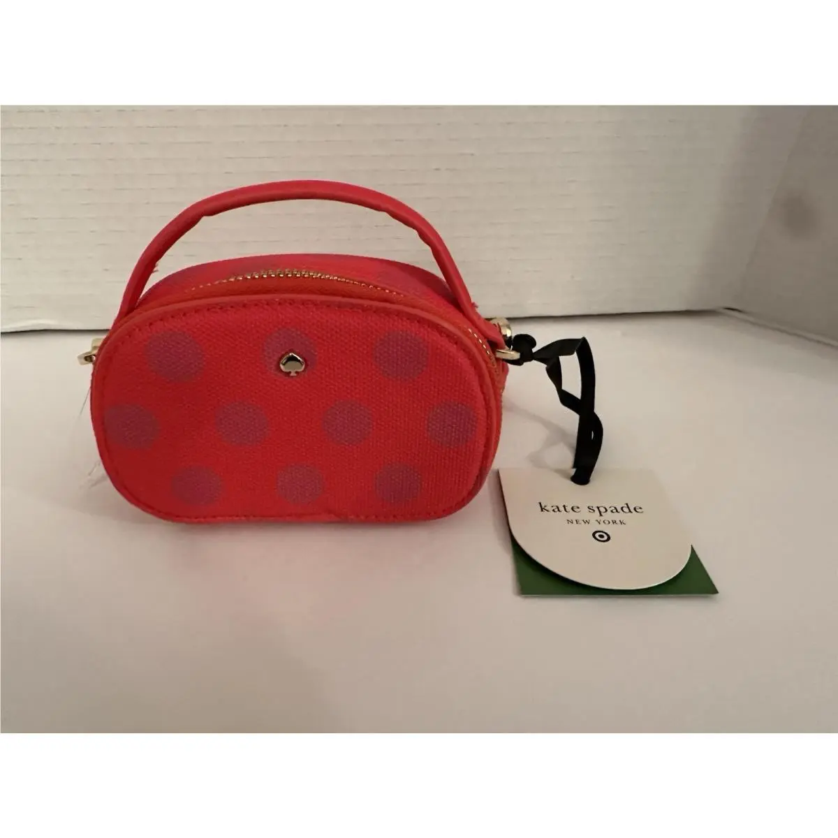 New Kate Spade x Target Polka Dot Pink/red Mini Crossbody