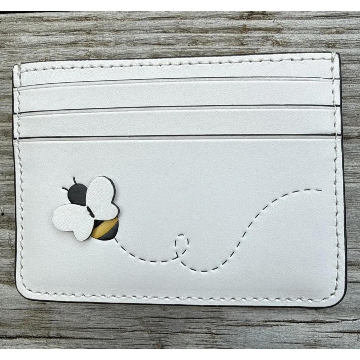Kate Spade York Cardholder Slim Style Honey Bee Parchment Color