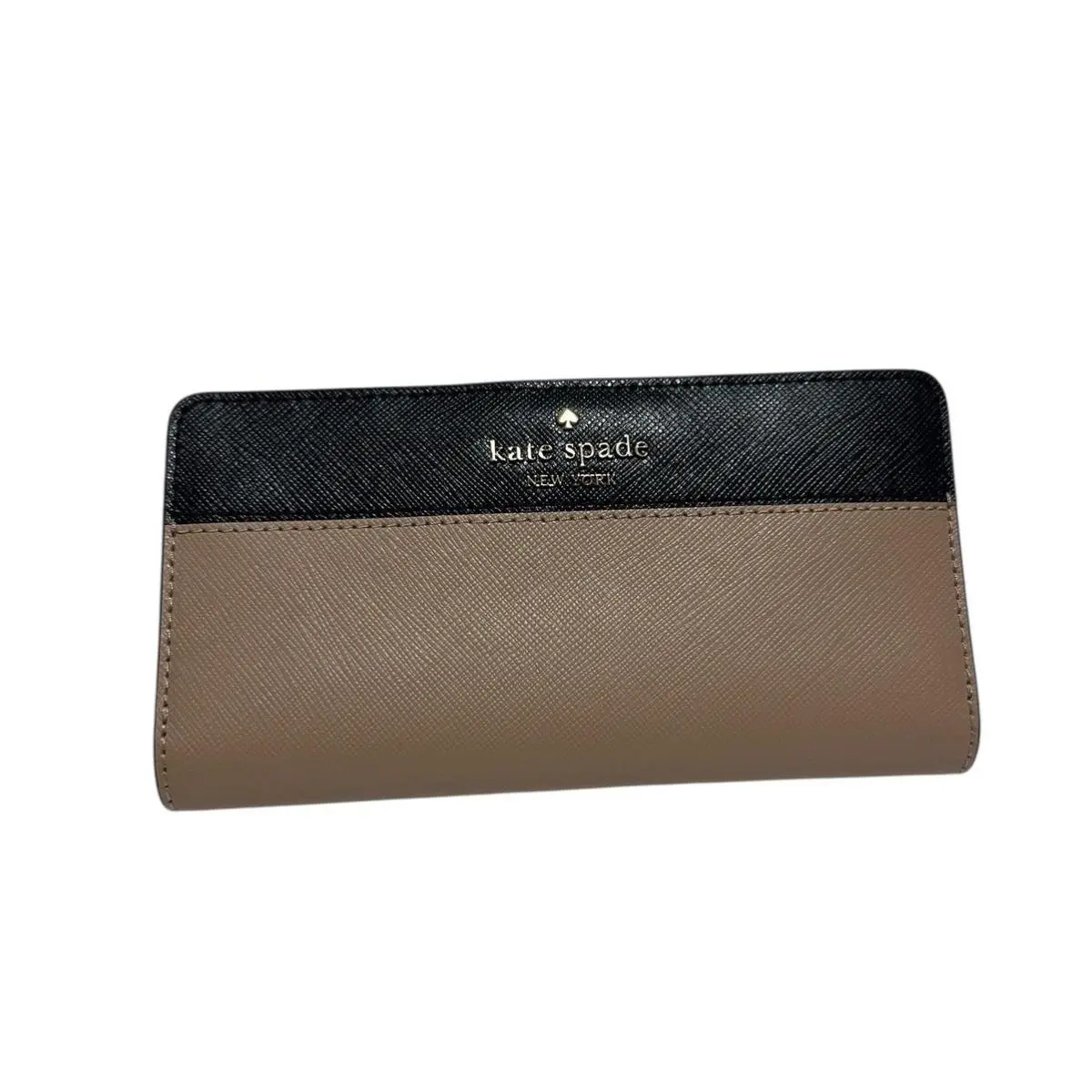 Kate Spade Madison Colorblock Large Slim Bifold Wallet Toasted Hazelnut / Black