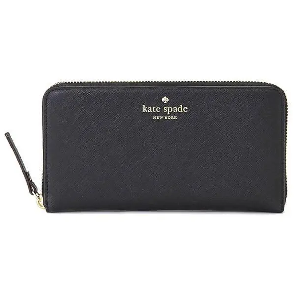 Cedar Street Lacey Wallet Leather Zip Around PWRU3898 Black by Kate Spade