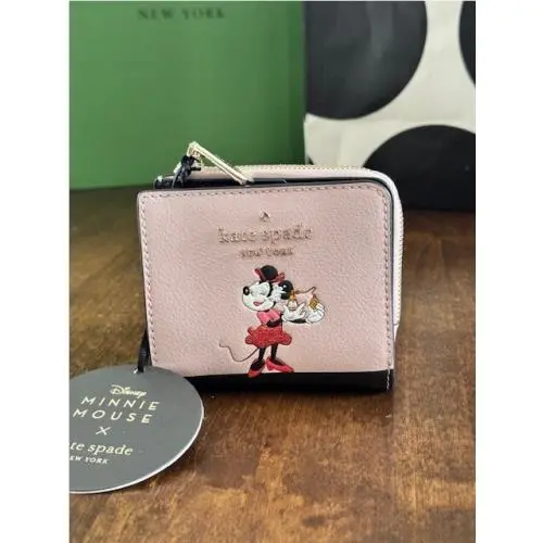Kate Spade x Disney Minnie Mouse L-zip Bifold Leather Wallet - in Store