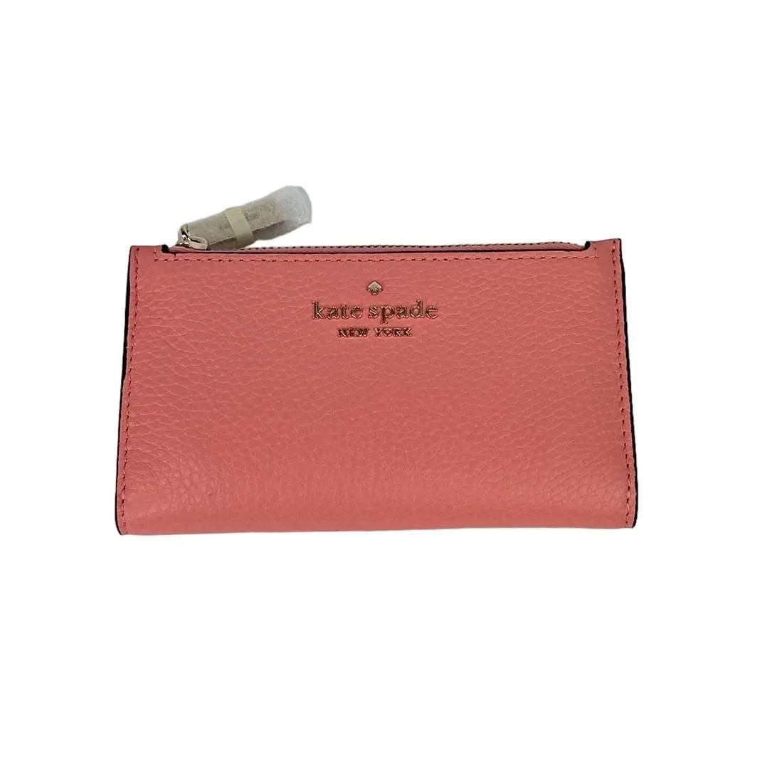 Leila Small Slim Bifold Wallet Peachy Rose by Kate Spade