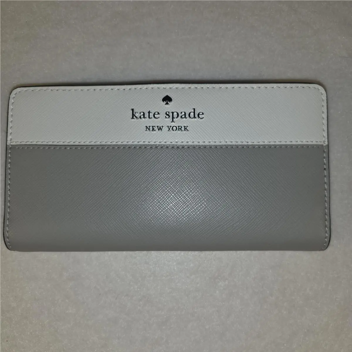 Kate Spade New York Staci Slim Bifold Wallet Gray Saffiano Leather