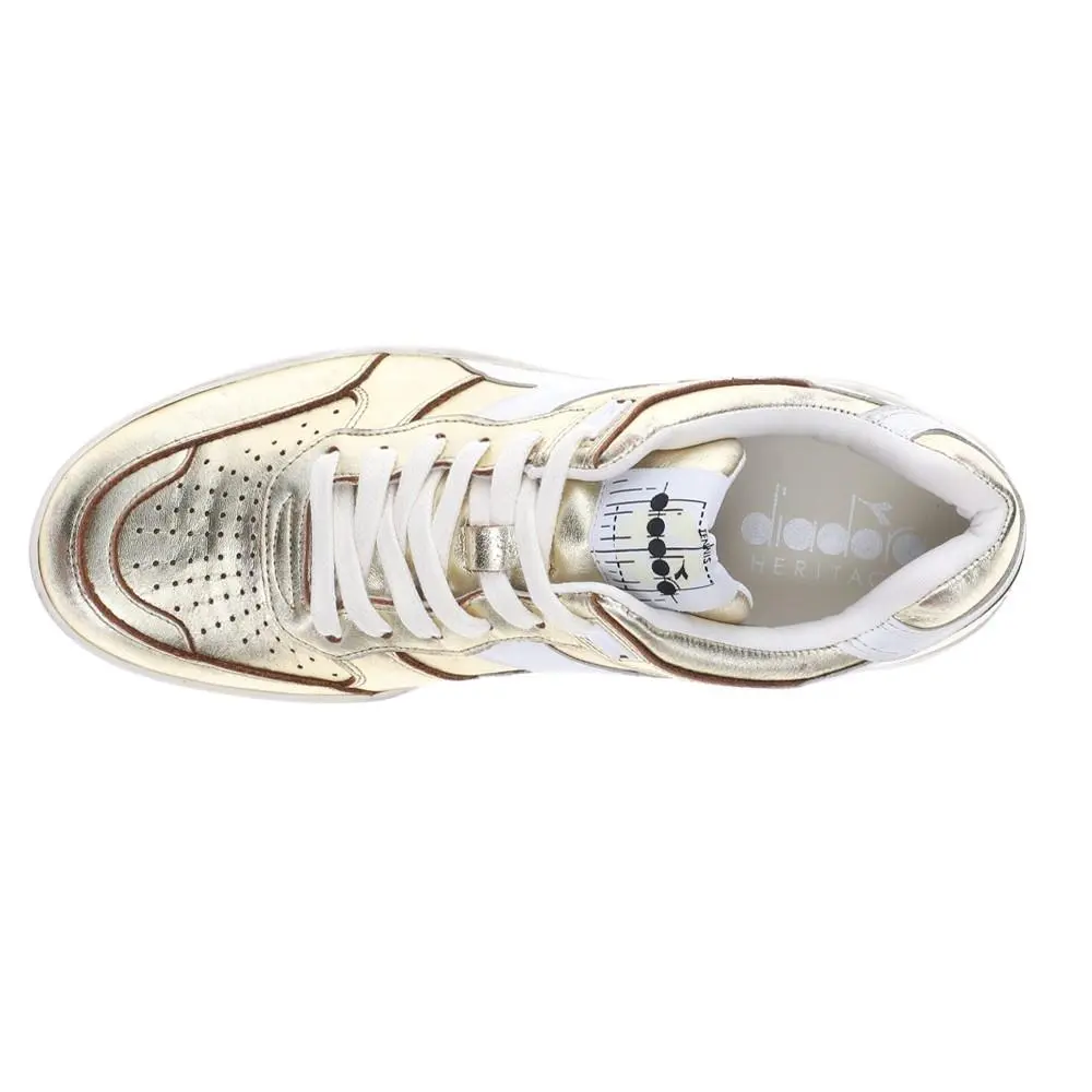 Diadora shoes - diadora B.560 Metal Metallic Lace Up - 181320-20009 - Gold, White 7