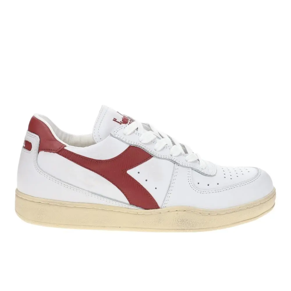 Diadora shoes - diadora Mi Basket Low Used Lace Up - 179043-C7114 - White 4