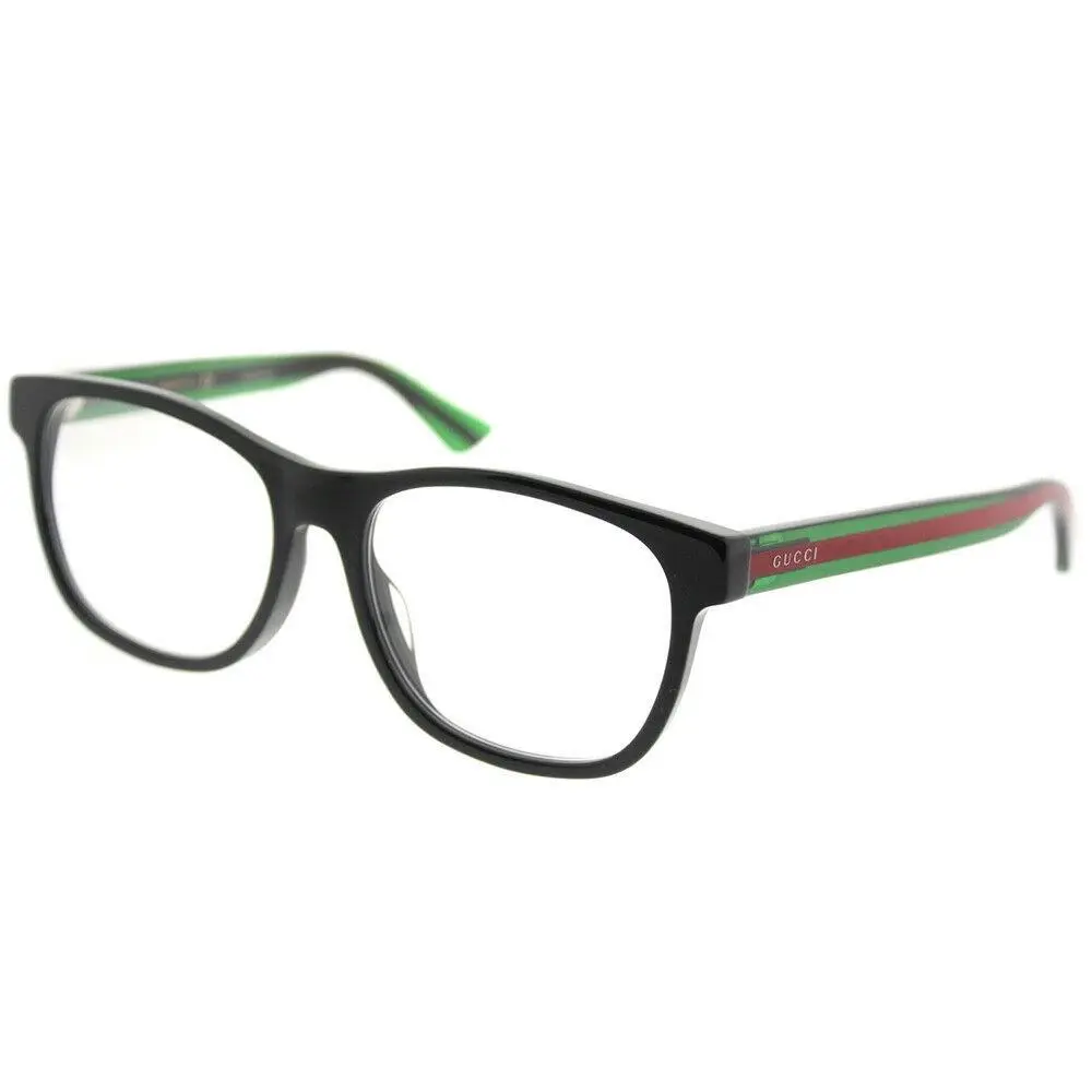 Gucci GG 0004O 002 Black Plastic Rectangle Eyeglasses 53mm