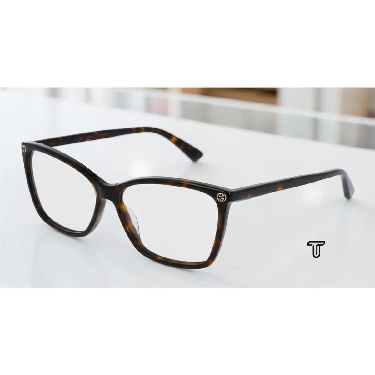 GG0025O 002 Round Oval Havana Demo Lens 56 mm Women`s Eyeglasses by Gucci