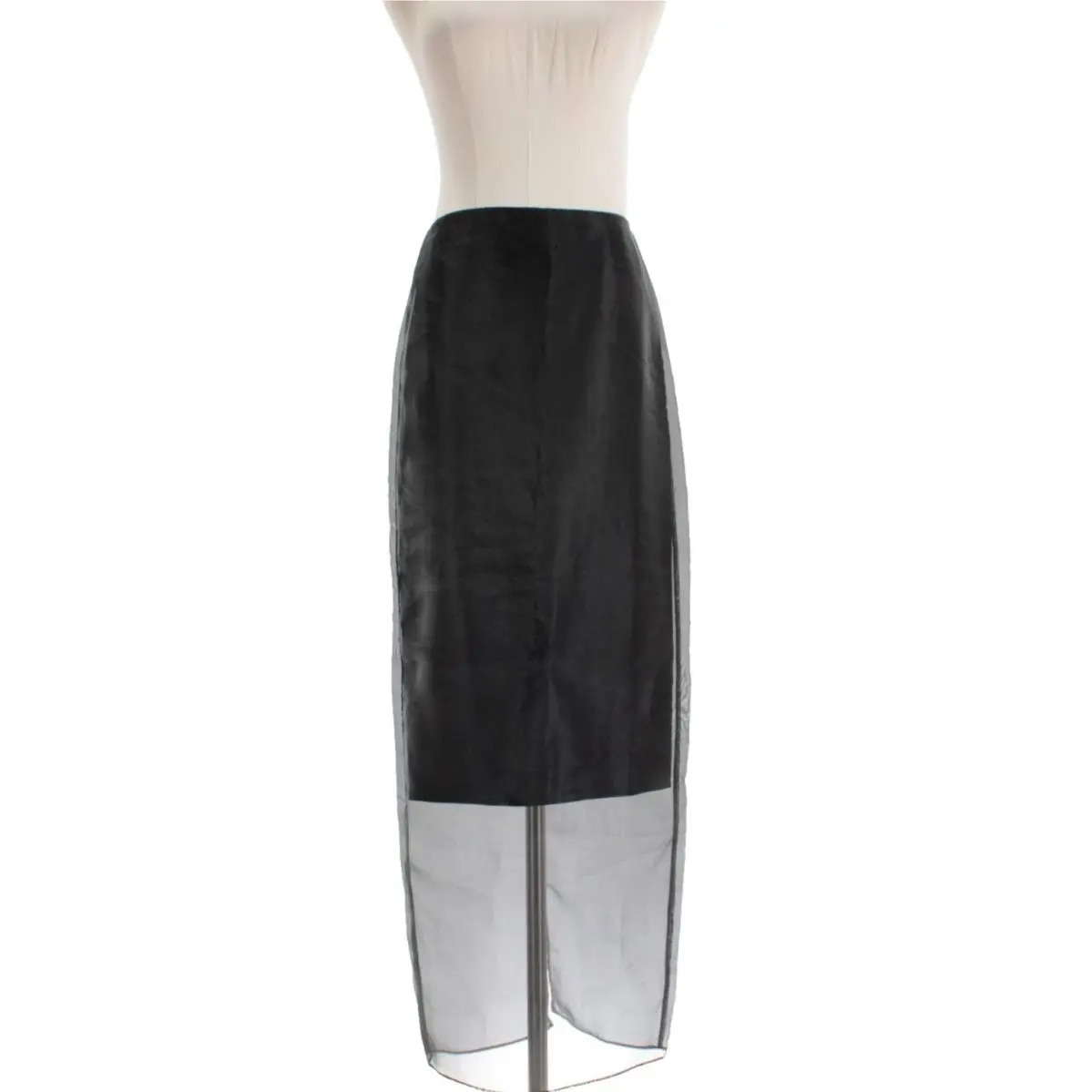 Rag Bone Annebet Organza Satin Midi Skirt Size 2 US in Black Polyester