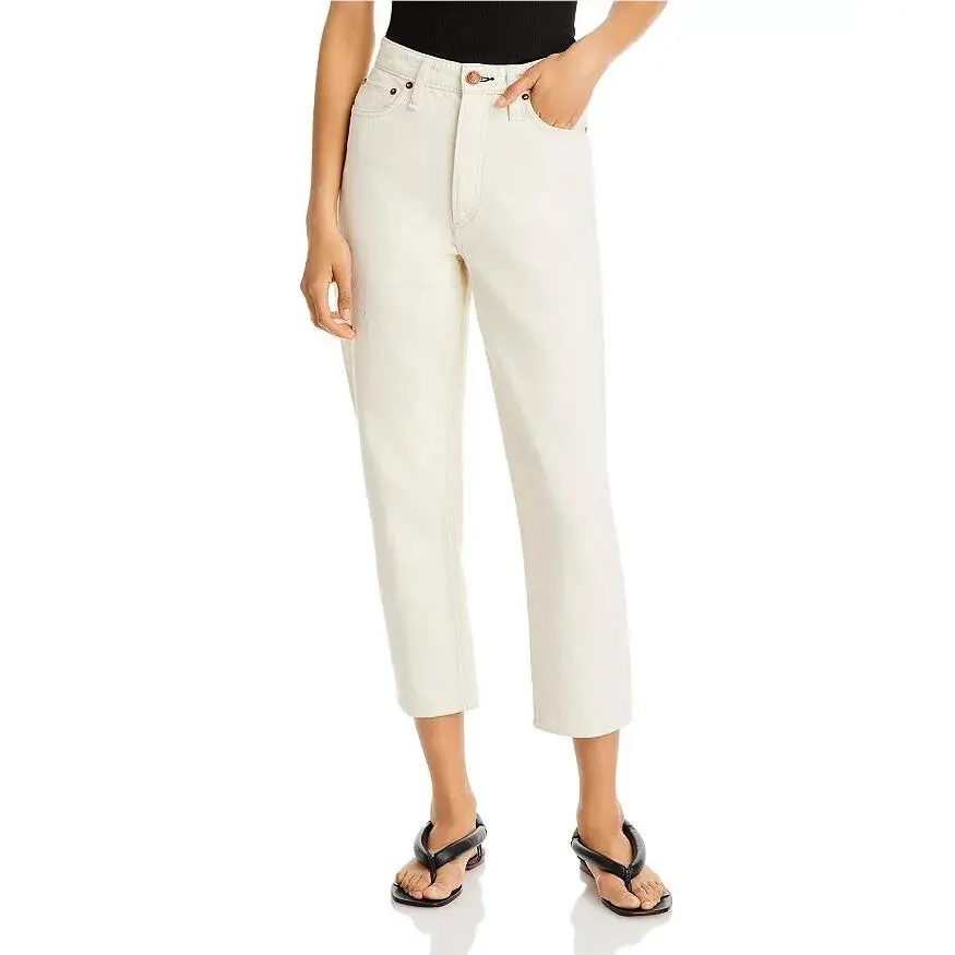 Rag Bone Organic Cotton Ecru Alissa High Rise Barrel Leg Jeans- Size 28 by Rag & Bone