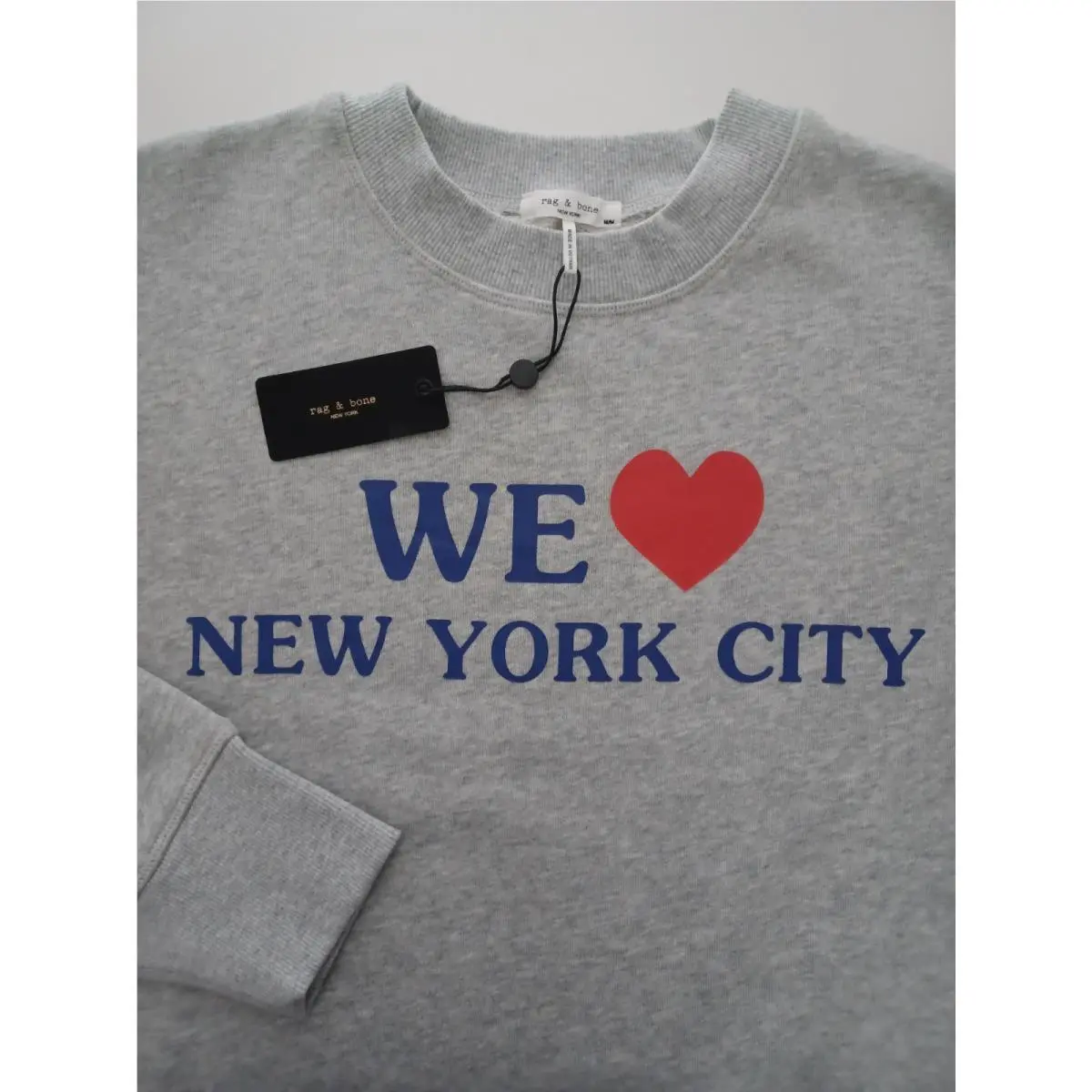 Rag Bone Nyc York Sweatshirt Heather Gray Atheisure Oversized Streetwear